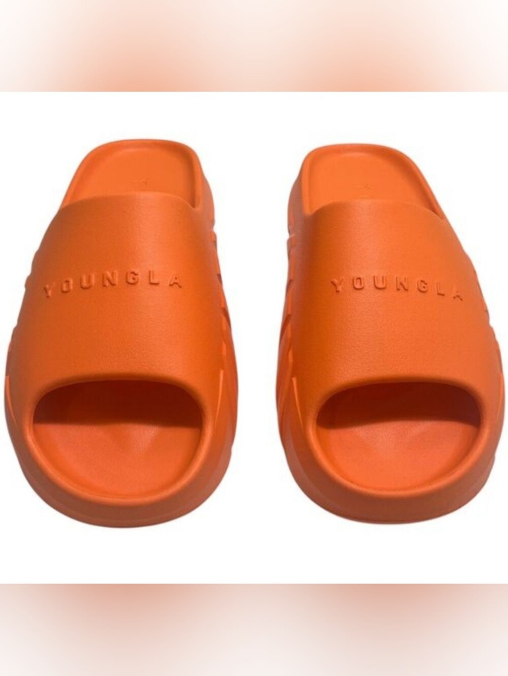 YoungLA Mens Orange Slide Sandals - Lightweight Comfort